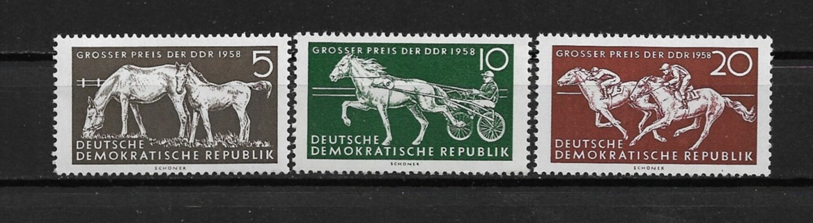 1958 DDR Sc394-6 Grand Prize of the DDR MNH C/S of 3