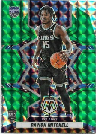 2021-22 MOSAIC DAVION MITCHELL GREEN PRIZM REFRACTOR ROOKIE CARD