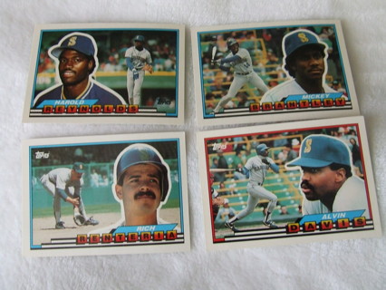 1989 Seattle Mariners Team Topps Big Card Lot of 4