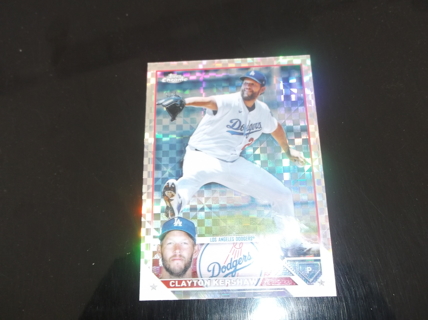   mlb  2023 Topps Chrome CLAYTON KERSHAW    X-Fractor   card     #  77  los  angeles  Dodgers