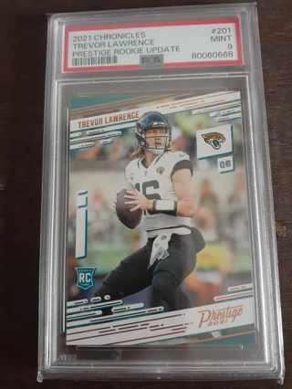 PSA (9) MINT 2021 Chronicles ~Trevor Lawrence Prestige rookie RC Update #201