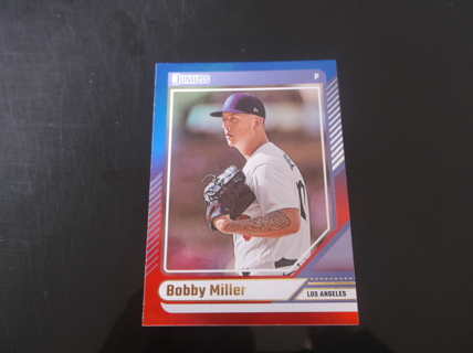 2024 Donruss Bobby Miller Red  and  Blue   parallel  card  @  69  Los Angeles Dodgers