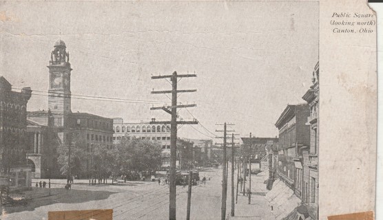 Vintage Used Postcard: g: Public Square, Canton, OH