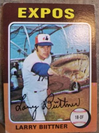 1975 TOPPS LARRY BIITTNER MONTREAL EXPOS BASEBALL CARD# 543