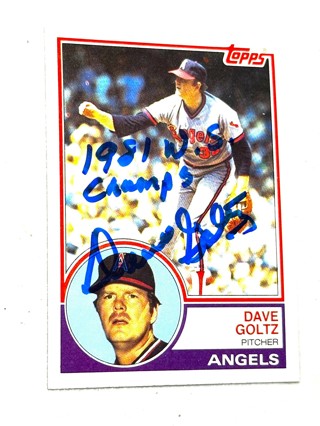 Autographed 1983 Topps Dave Goltz #468   Angels/1981 World Series Champions Inscription