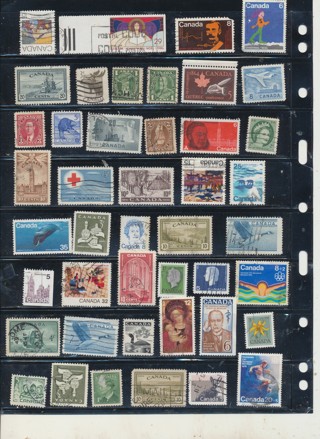 (46)  Stamps from Canada in This Collection, All Different, Used, Vintage - CAN-210