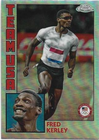 2024 TOPPS CHROME OLYMPICS FRED KERLEY TEAM USA REFRACTOR CARD