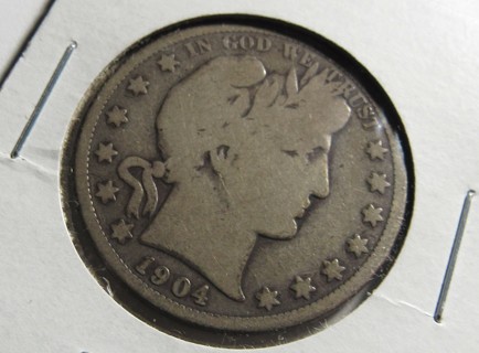 ★★ 1904-O BARBER HALF DOLLAR G+ ★★ **90% SILVER** "BETTER DATE"