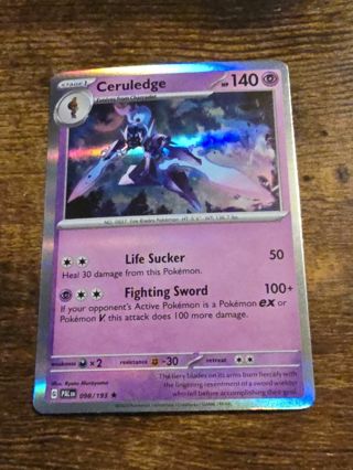 Pokemon Ceruledge holo rare card 098/193