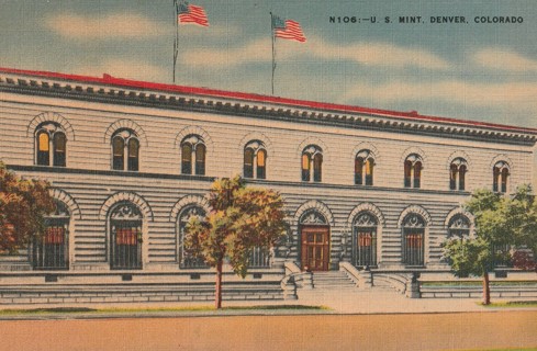 Vintage Unused Postcard: a: U.S. Mint, Denver, CO