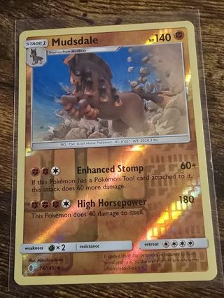 Pokemon Mudsdale reverse holo rare card 76/145