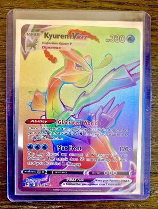 NM Kyurem VMAX rainbow Secret Rare Textured Full Art Lost Origin Pokemon card TCG SWSH