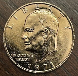 1971 D 18kt Gold Plated Eisenhower Dollar BU