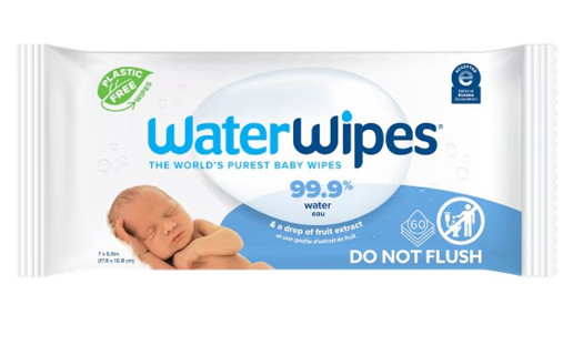 WaterWipes Baby Wipes,  Unscented & Hypoallergenic for Sensitive Skin, 60 Count (1 pack)