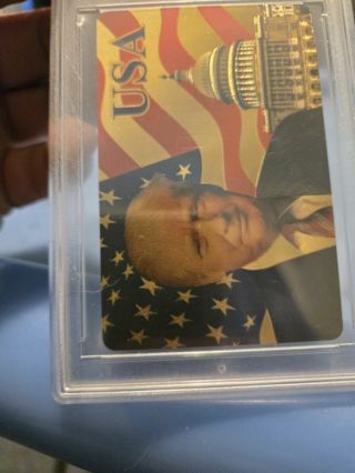 Donald Trump.2 of spades Graded playing card. All world Grading. 10 gem.