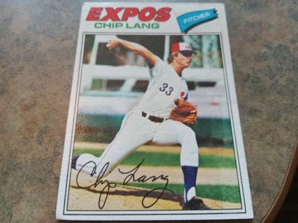 1977 TOPPS CHIP LANG MONTREAL EXPOS BASEBALL CARD# 132