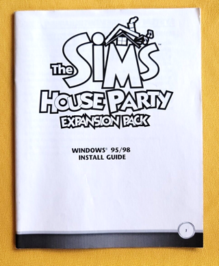 The Sims House Party Expansion Pack Electronic Arts 2001 PC CDROM Install Guide