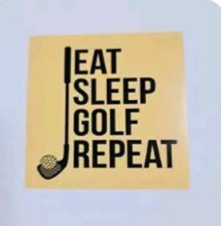 Eat sleep golf repeat car decal