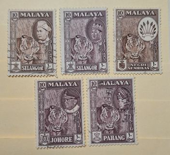10c Malay states stamps