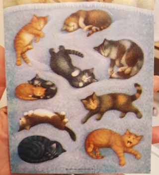 Sheet of (9) Cat Stickers