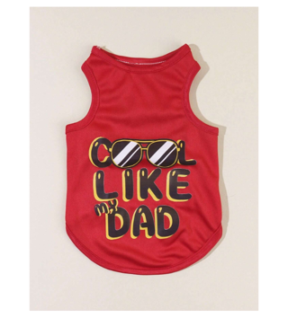 Like Dad" Red Holiday Printed Pet Vest, Size S - XL