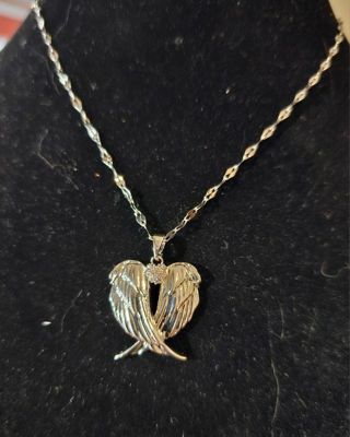 Heart Shaped Angel Wings Necklace