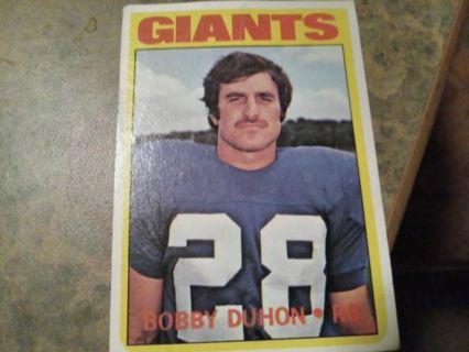 1972 TOPPS BOBBY DUHON NEW YORK GIANTS FOOTBALL CARD# 92