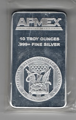 Guaranteed Genuine Silver bar .999 10 troy oz. sealed Apmex 