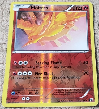 ⚡ Pokemon Card Moltres 22/113 Reverse Holo Rare⚡110 HP Legendary Treasures