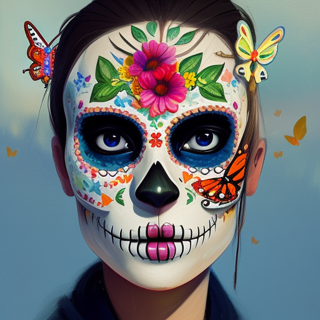 Listia Digital Collectible: Sugar Skull With Butterflies
