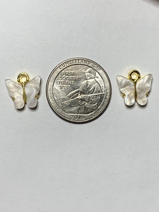 BUTTERFLY CHARM~WHITE~#3~FREE SHIPPING!