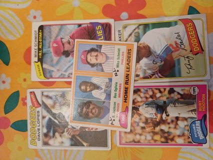 Lot of 5 vintage baseball cards