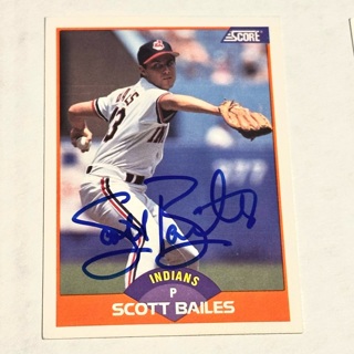 Autographed 1989 Score Baseball Card Scott Bailes Cleveland Indians #424