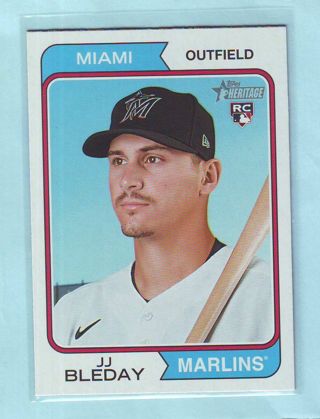 2023 Topps Heritage JJ Bleday ROOKIE Baseball Card # 385 Marlins