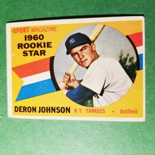 1960 - TOPPS BASEBALL CARD NO. 134 - DERON JOHNSON ROOKIE - YANKEES - EXMT-NRMT+