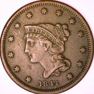 1841 Half Cent, Used, Genuine, Classic Head, Very little Wear, Insured, Refundable,  Ships FREE