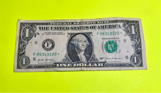 One Dollar Bill Star Note!!