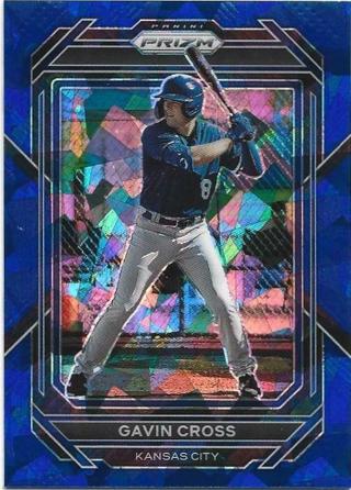 2023 PRIZM GAVIN CROSS BLUE CRACKED ICE PRIZM REFRACTOR ROOKIE CARD