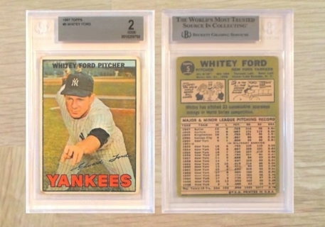 Whitey Ford Yankees HOF 1967 Topps # 5 BGS 2 GOOD - FREE SHIPPING