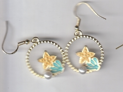 GP ENAMELROUND PEARL STARFISH EARRINGS STYLE 2 (PLEASE READ DESCRIPTION