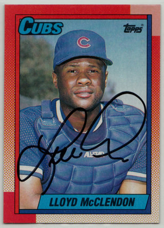 1990 Topps #337 - Lloyd McClendon autograph card (mid)