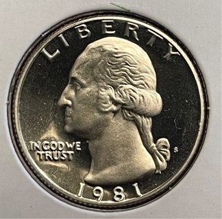 1981 S Type 1 Washington Quarter Dollar DCAM Proof 