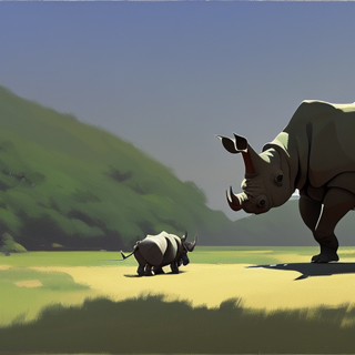 Listia Digital Collectible: A Rhino and Her Young