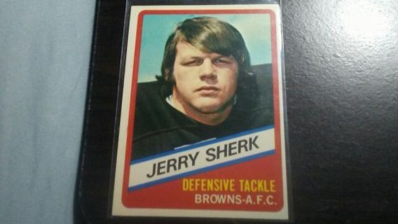 RARE ORIGINAL 1976 TOPPS WONDER BREAD ALL STAR SERIES JERRY SHERK CLEVELAND BROWNS FOOTBALL CARD#16