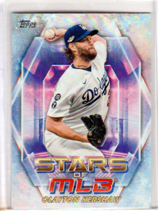 Clayton Kershaw, 2023 Topps Stars of The MLB Card #SMLB-31, Los Angeles Dodgers, (L4