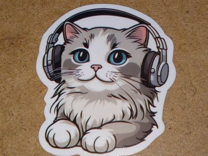 Cat Cute one new nice vinyl lab top sticker no refunds regular mail high quality!