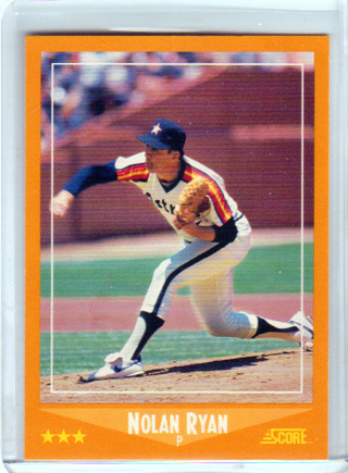 Nolan Ryan, 1988 Score Baseball Card #575, Houston Astros, HOFr, (L4