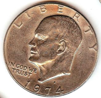 1974 (D) Eisenhower Dollar Circulated