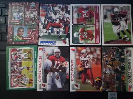 8 card Cardinals NFL lot rc