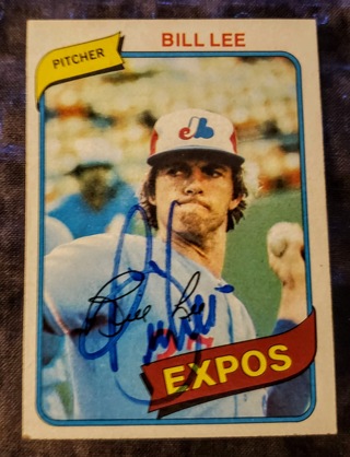 1980 AUTOGRAPHED Topps Baseball Bill Lee #97 Montreal Expos NM/MT, Red Sox